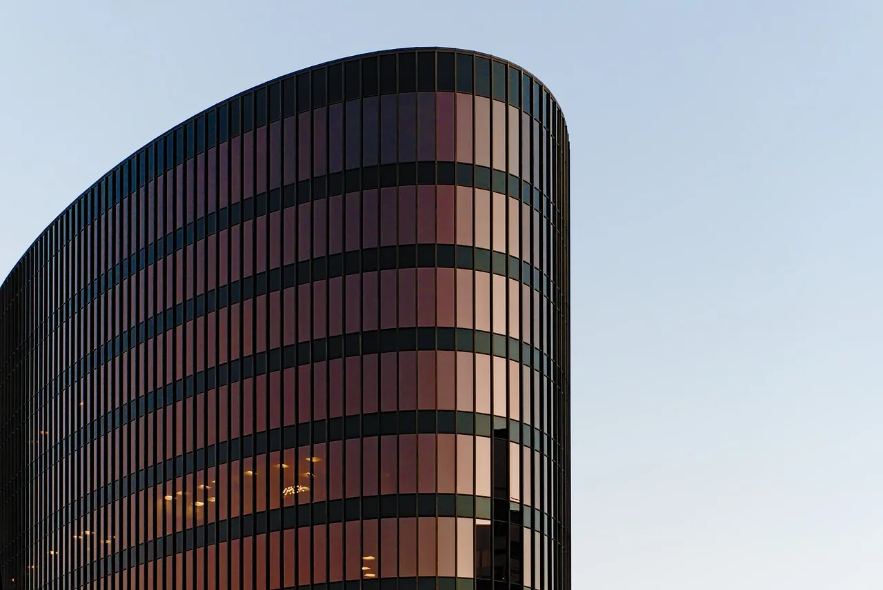 Modern glass freight and logistics office building