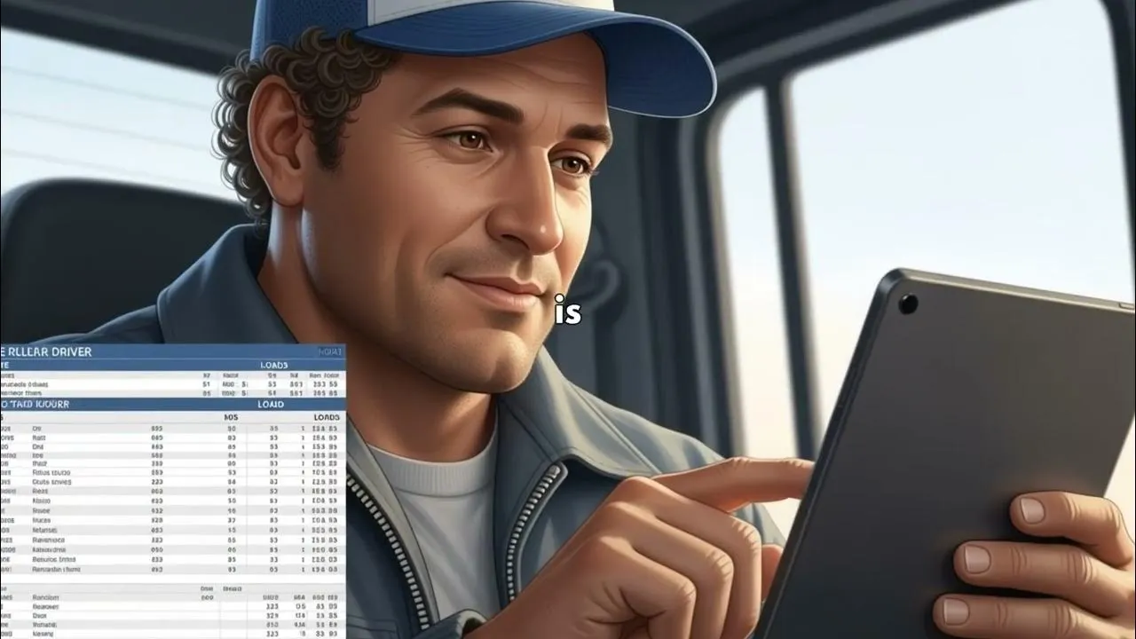 Driver using Docks2Doc technology inside a truck